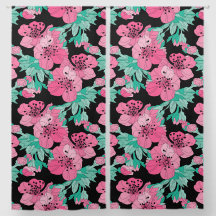 Pink vert gras motif floral sur Arrière - plan noi