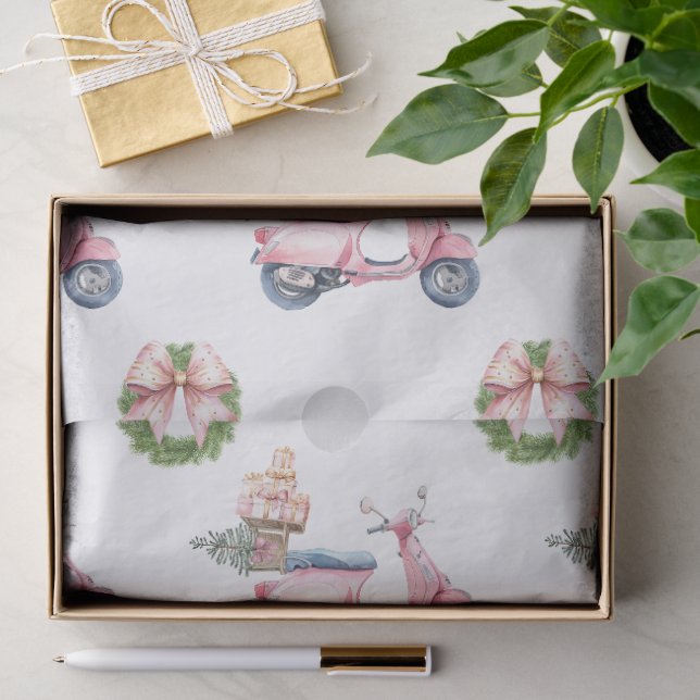 Pink Vespa Weihnachts Shopping Seidenpapier (Geschenk)