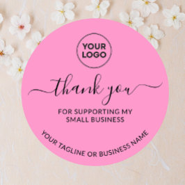 Pink Vielen Dank für die kleine Unternehmen Logo-R Runder Aufkleber