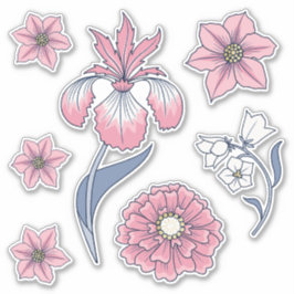 Pink Viktorianisch Floral Art Sticker Pack