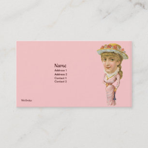 PINK VIKTORIANISCHE ERA-GESCHÄFTSKARTEN - ZOLLBAR VISITENKARTE