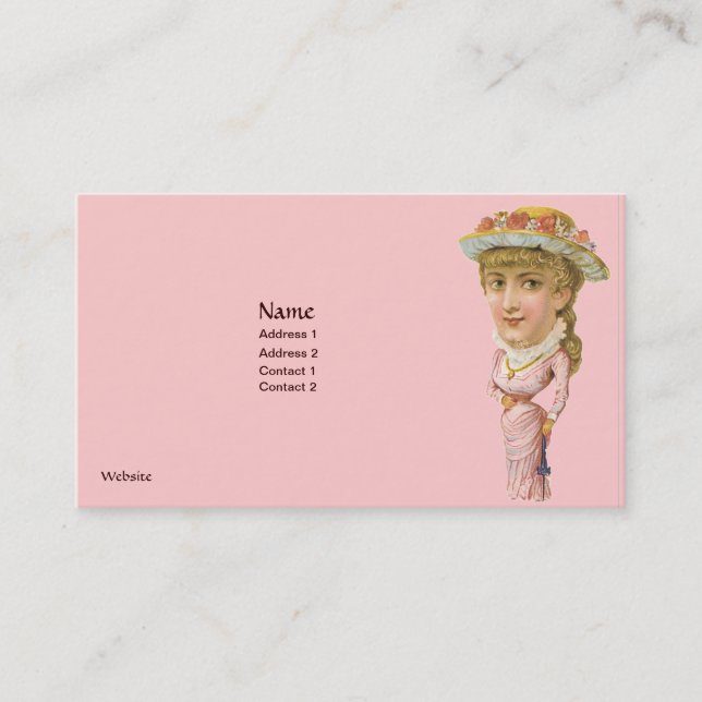 PINK VIKTORIANISCHE ERA-GESCHÄFTSKARTEN - ZOLLBAR VISITENKARTE (Vorderseite)