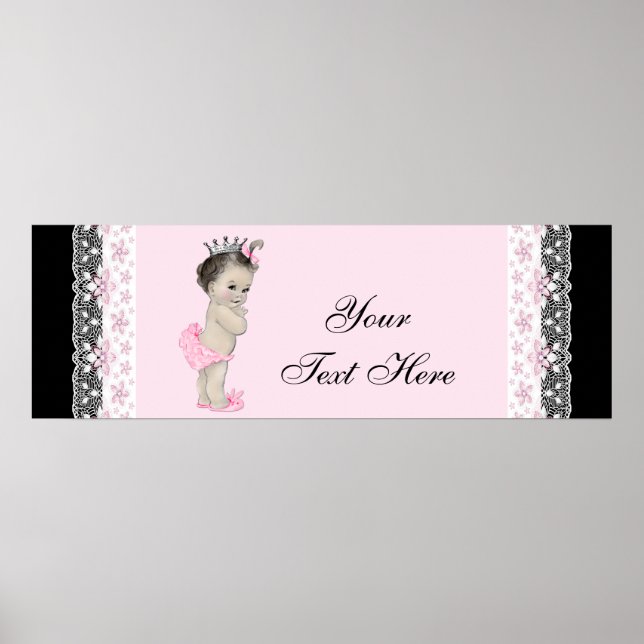 Pink Vintag Baby Girl Princess Poster (Vorne)