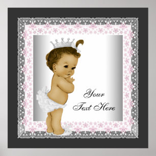 Pink Vintag Baby Girl Princess Poster