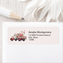 Pink Vintag Bauer LKW-Adresse