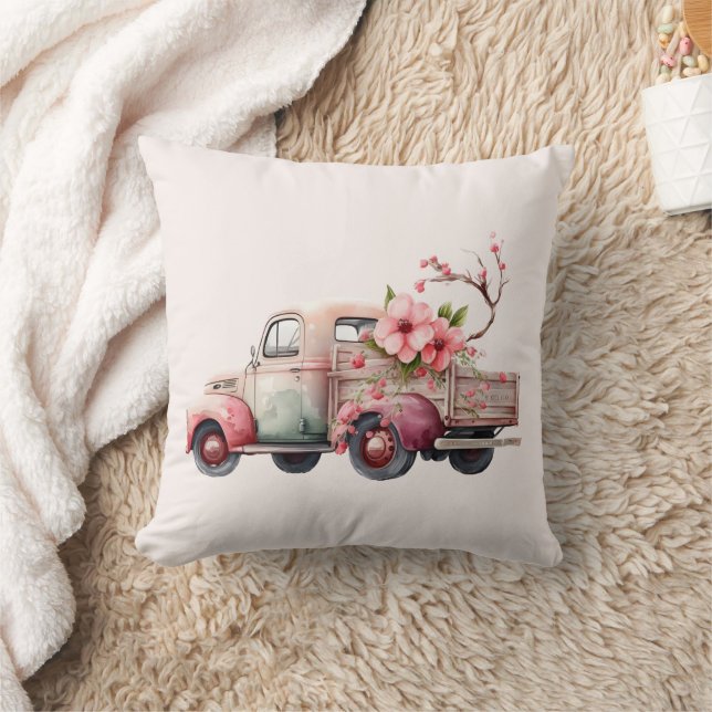 Pink Vintag Bauer Truck Kissen (Decke)