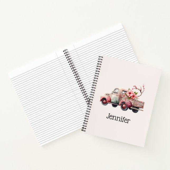 Pink Vintag Bauer Truck Notizbuch (Innenseite)