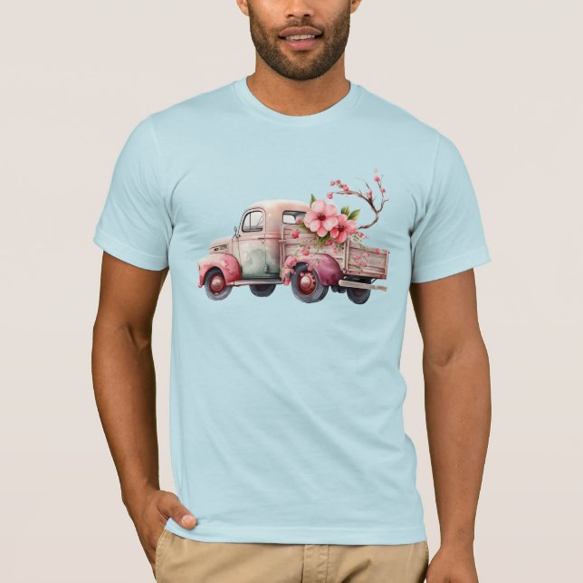Pink Vintag Bauer Truck T-Shirt (Vorderseite)