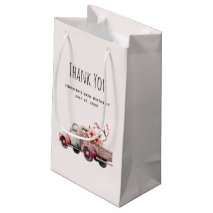 Pink Vintag Bauern LKW Danke Kleine Geschenktüte