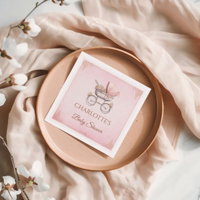 Pink Vintag Classic Girl Baby Dusche Serviette (Von Creator hochgeladen)