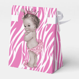Pink Vintag Princess Babydusche Zebra Muster Geschenkschachtel