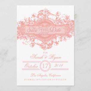PINK VINTAGE BLUME SAVE THE DATE