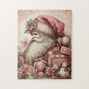 Pink Vintage Père Noël Puzzle