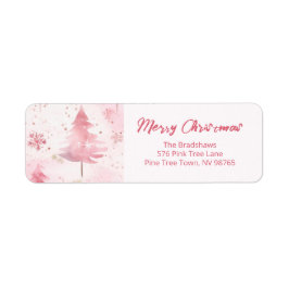 Pink Vintage Pine Trees Christmas 