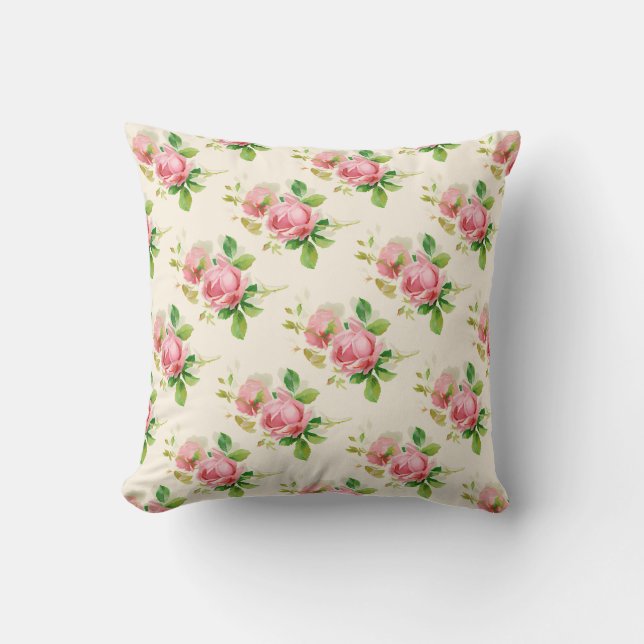 Pink vintage roses  kissen (Vorderseite)