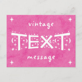 Pink-Vintage Textnachricht Postkarte