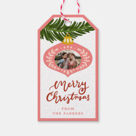 Pink Vintage Weihnachtsschmuck | Foto Gift Tag Geschenkanhänger