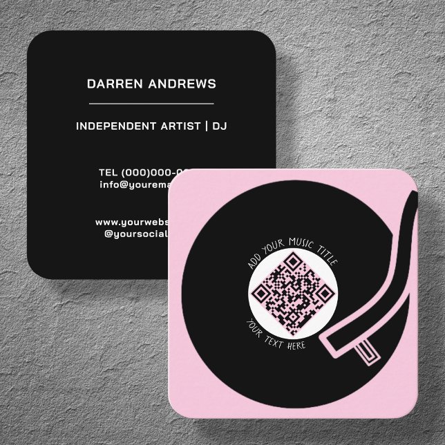Pink Vinyl LP | Music QR Code Quadratische Visitenkarte (Von Creator hochgeladen)