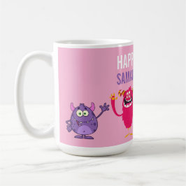 Pink violet monster Fun kids Kaffeetasse