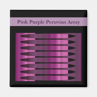 Pink violet tableau péruvien Magnet 2x2 Carré
