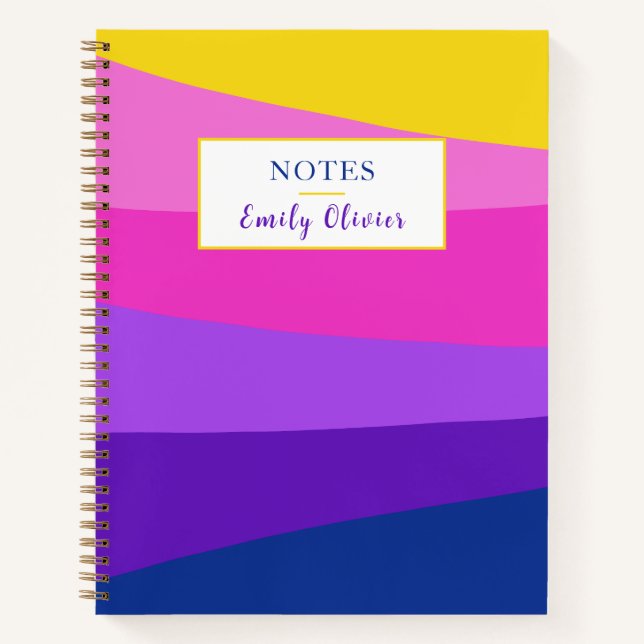 Pink Violet Yellow Journal Notes personalisieren Notizbuch (Vorderseite)