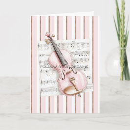 Pink Violin Music Sheet Karte