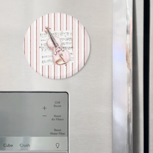 Pink Violin Music Sheet Magnet (In Situ (Kühlschrank))