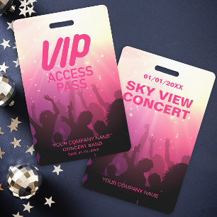 Pink VIP-Konzertausweis mit Allzugang Ausweis