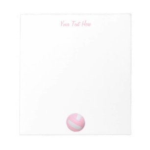 Pink Volleyball Personalisiert Notepad Notizblock