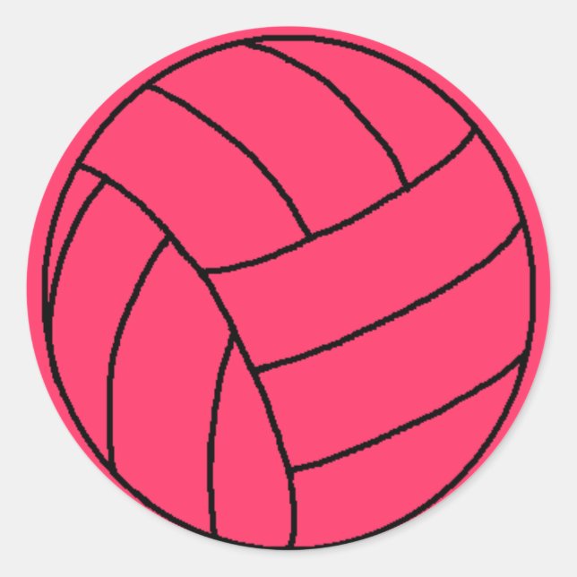 Pink Volleyball Sticker (Vorderseite)