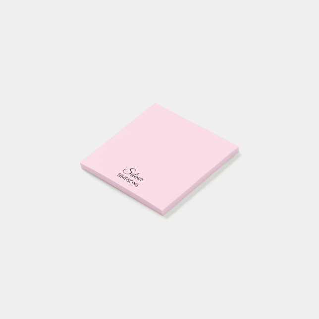 PINK Votre nom post-it notes (Incliné)