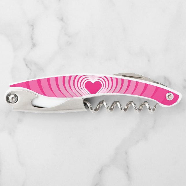 Pink Waiter's Korkenzieher mit Herz (Vorderseite)