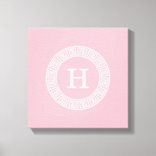 Pink, was für ein erstes Monogramm für den griechi Leinwanddruck