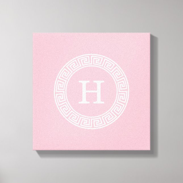Pink, was für ein erstes Monogramm für den griechi Leinwanddruck (Vorderseite)