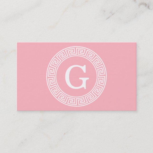 Pink, was für ein erstes Monogramm für den griechi Visitenkarte (Vorderseite)