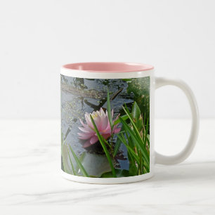 Pink-Wasser-Lily-Koordinaten Zweifarbige Tasse