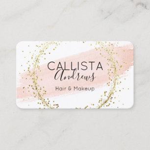 Pink Wasserfarbe Pinselstrich Glitzer Confetti Sal Visitenkarte