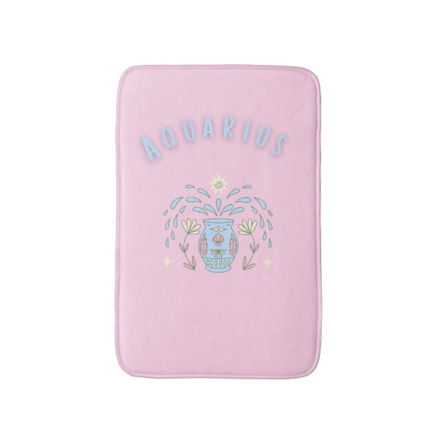 Pink Wassermann, Sternzeichen, Sternzeichen-Druck  Badematte (Vorderseite Vertikal)