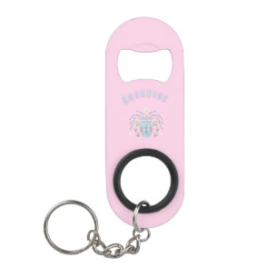 Pink Wassermann, Sternzeichen, Sternzeichen-Druck Mini Flaschenöffner
