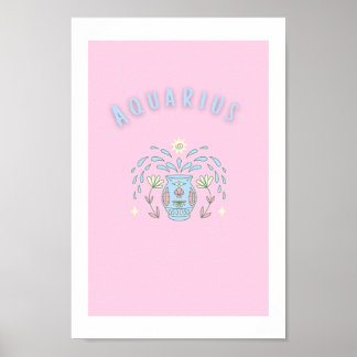 Pink Wassermann, Sternzeichen, Sternzeichen-Druck  Poster