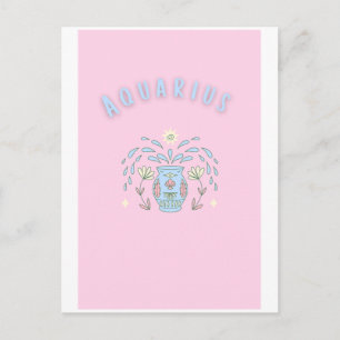 Pink Wassermann, Sternzeichen, Sternzeichen-Druck Postkarte