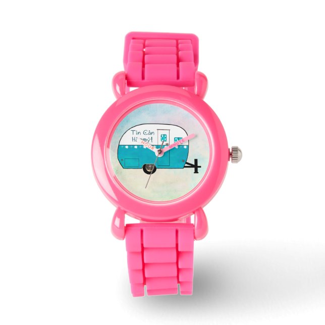 PINK WATCH | Retro Camper Armbanduhr (Vorderseite)