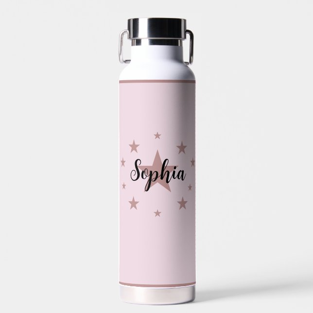Pink Water Flasche - Starry Design & Individuelle  (Vorne)