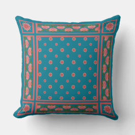 Pink Water Lilie auf Deep Blue Pillow oder Cushion Kissen