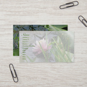 Pink Water Lilie Business Card Visitenkarte