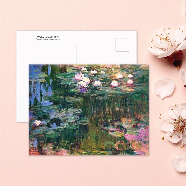 Pink Water Lilies (1917) Claude Monet Postkarte (Von Creator hochgeladen)