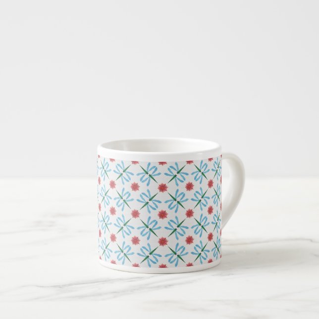 Pink Water Lilies and Dragonflies Espresso Tasse (Vorderseite Rechts)
