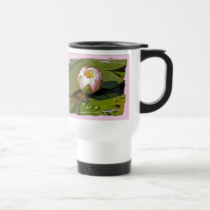 Pink Water-Lily Bud Travel Mug Reisebecher