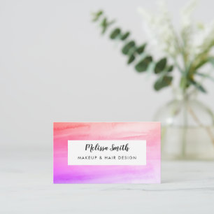 Pink Watercolor Abstrakt Makeup Artist Visitenkarte