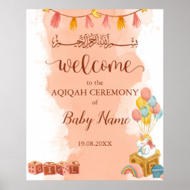Pink Watercolor Aqiqah Aqeeqah Poster-Zeichen Poster